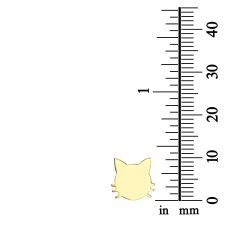 עגילים צמודים מזהב צהוב 14 קראט - חתול משופם