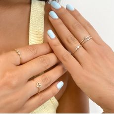 טבעת לנשים מזהב צהוב 14 קראט - לב מיסטי