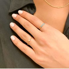 טבעת לנשים מזהב צהוב 14 קראט - נאיה