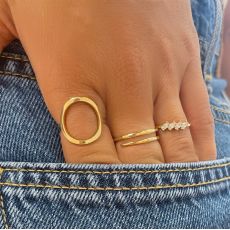 טבעת לנשים מזהב צהוב 14 קראט - מעגל החיים