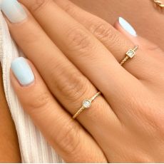 טבעת לנשים מזהב צהוב 14 קראט - לאורה צמה