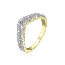 טבעת יהלומים מזהב צהוב 14 קראט - קייט