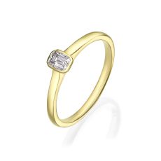 טבעת יהלומים מזהב צהוב 14 קראט - סקיי