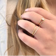 טבעת לנשים מזהב צהוב 14 קראט - ריינה
