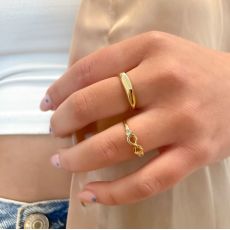 טבעת לנשים מזהב צהוב 14 קראט -  אינסוף מנצנץ