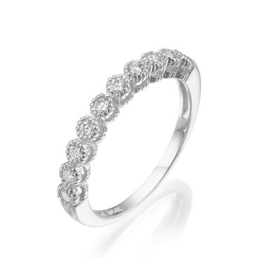 טבעת יהלום מזהב לבן 14 קראט - איזבל