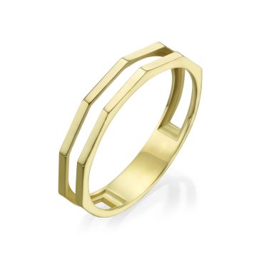 טבעת מזהב צהוב 14 קראט - מילאן