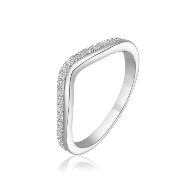 טבעת יהלומים מזהב לבן 14 קראט - לורי