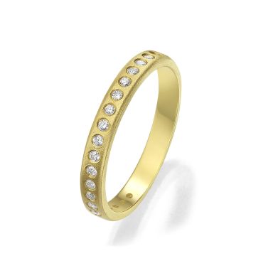טבעת יהלומים מזהב צהוב 14 קראט -  קים 
