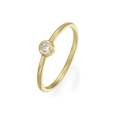 טבעת לנשים מזהב צהוב 14 קראט - לאורה