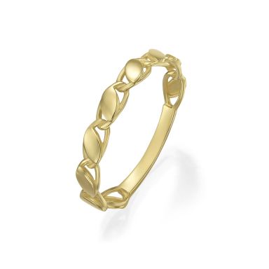 טבעת לנשים מזהב צהוב 14 קראט - לורל