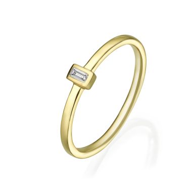 טבעת יהלומים מזהב צהוב 14 קראט - טאי