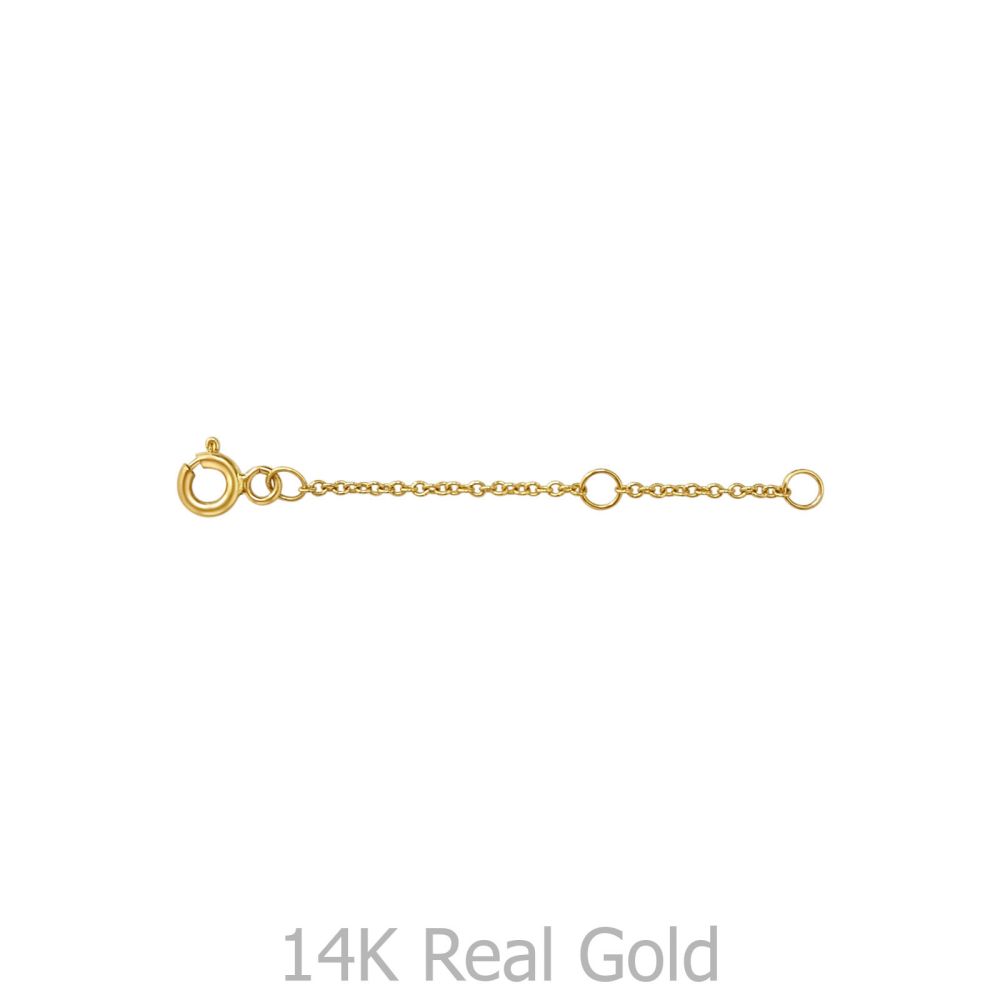 שרשראות זהב | שרשרת הארכה מזהב צהוב 14 קראט - 5 ס''מ