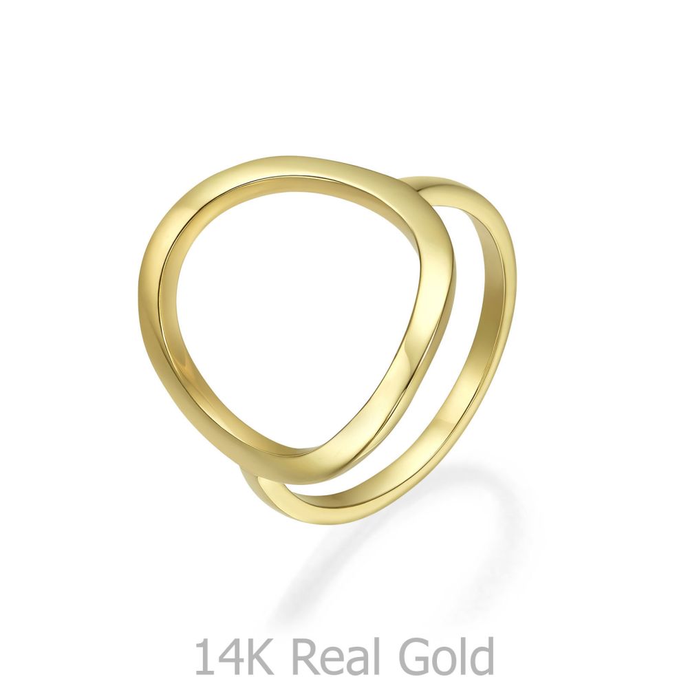 טבעות זהב | טבעת לנשים מזהב צהוב 14 קראט - מעגל החיים