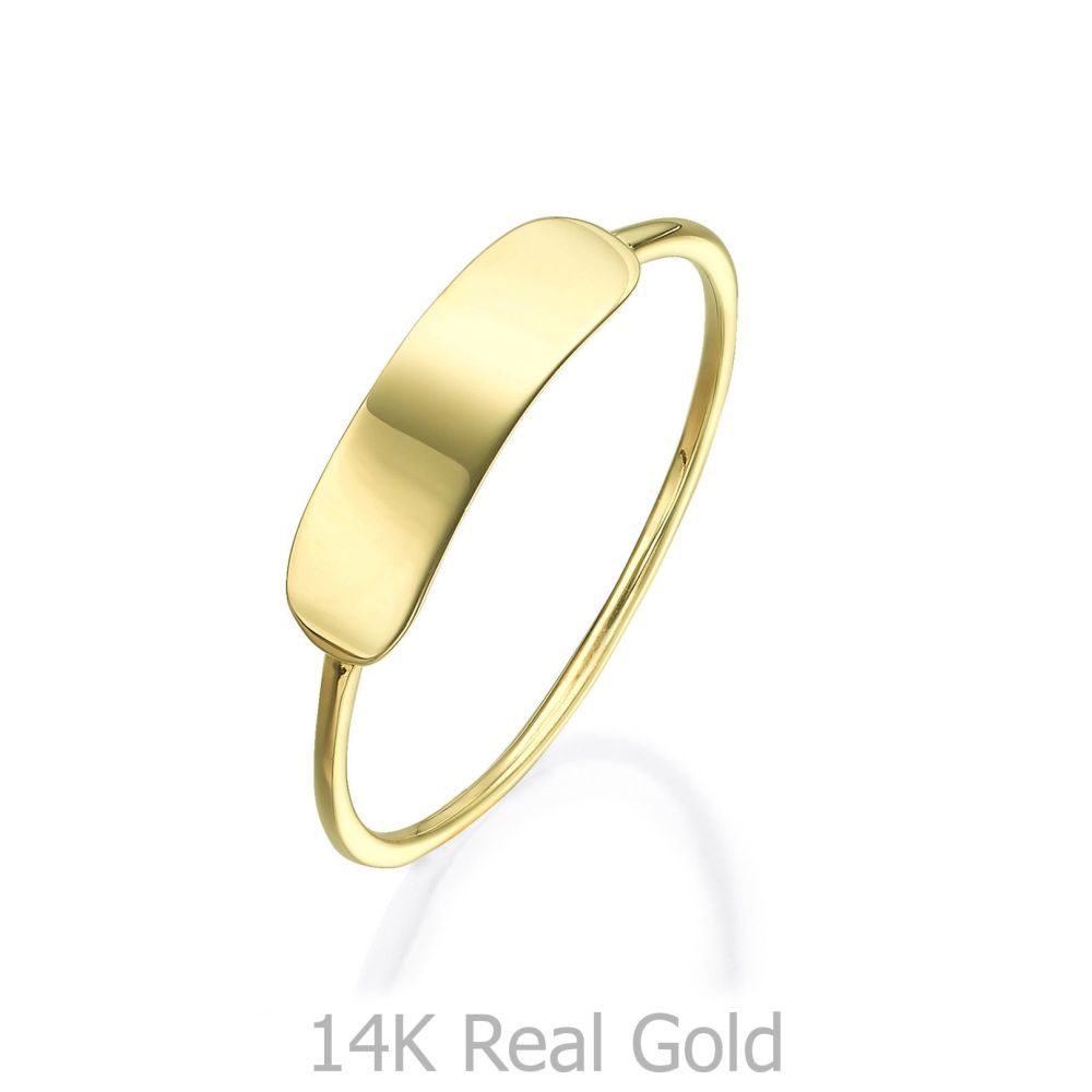 תכשיטי זהב לנשים | טבעת לאישה מזהב צהוב 14 קראט - חותם טורינו
