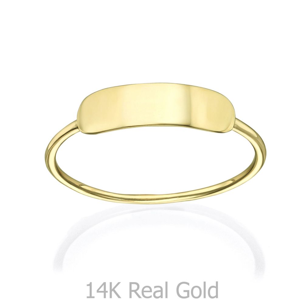תכשיטי זהב לנשים | טבעת לאישה מזהב צהוב 14 קראט - חותם טורינו