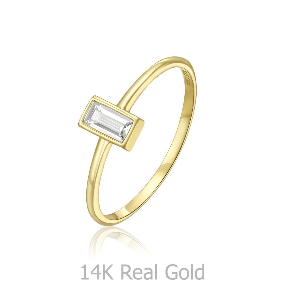 תכשיטי זהב לנשים | טבעת לנשים מזהב צהוב 14 קראט - לוקה