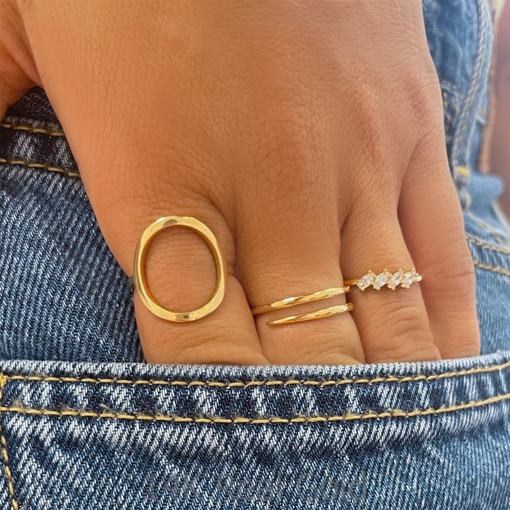 טבעות זהב | טבעת לנשים מזהב צהוב 14 קראט - מורגן