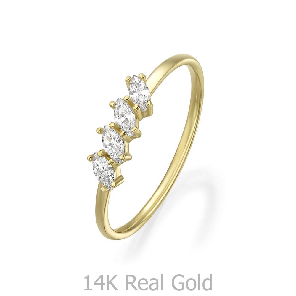טבעות זהב | טבעת לנשים מזהב צהוב 14 קראט - מורגן