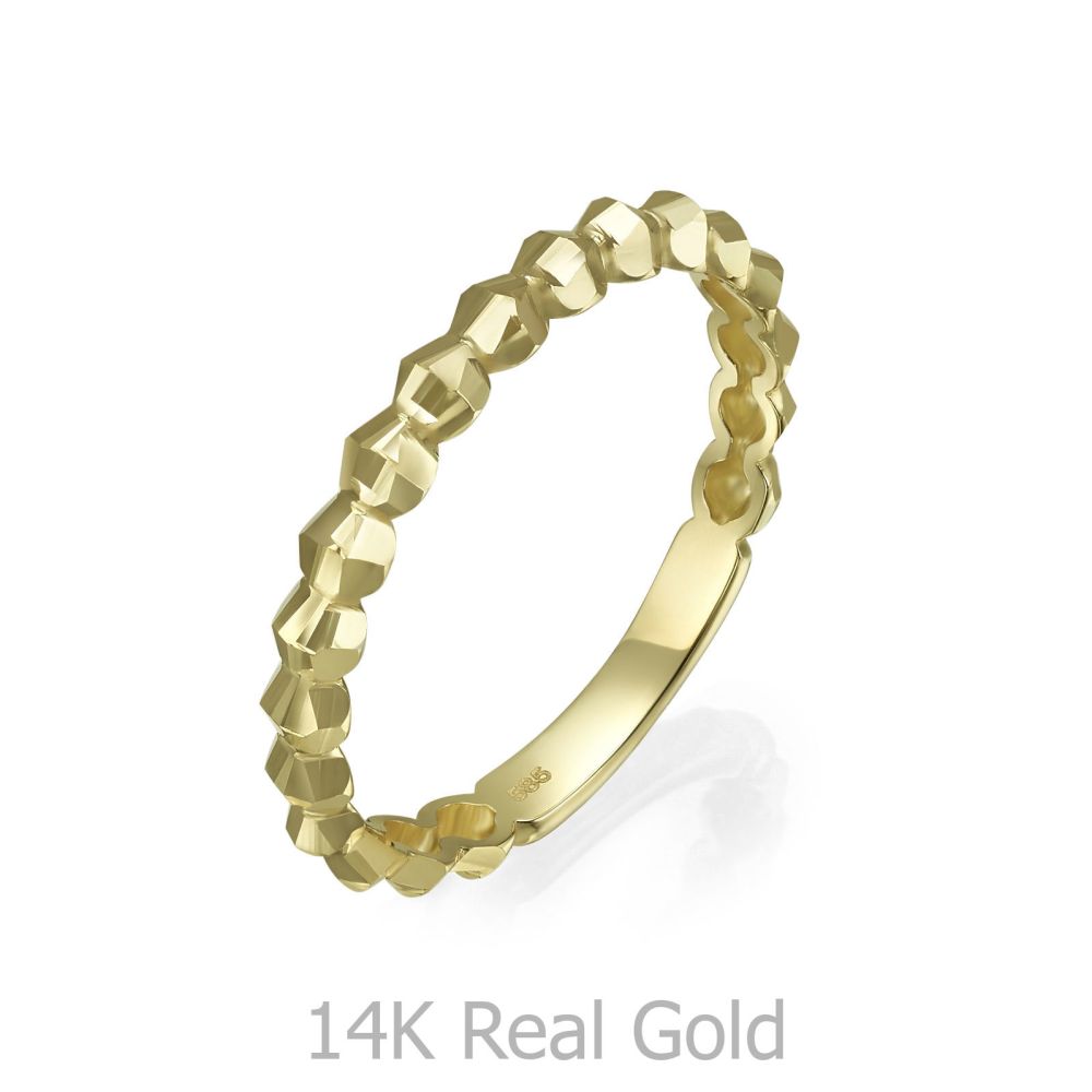 תכשיטי זהב לנשים | טבעת מזהב צהוב 14 קראט - שר