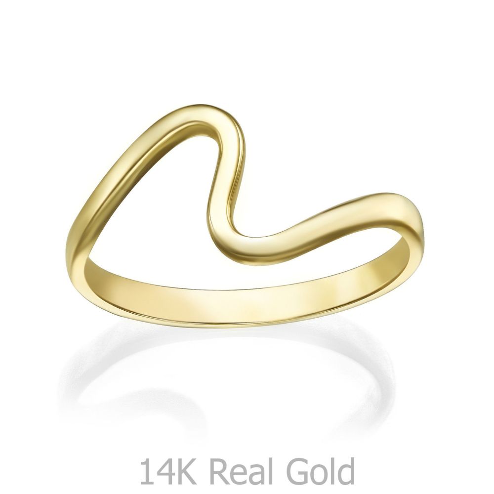 טבעות זהב | טבעת מזהב צהוב 14 קראט - גל