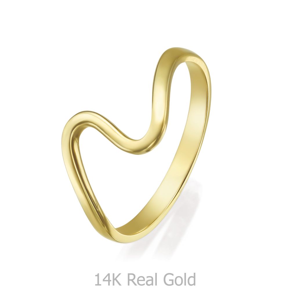 טבעות זהב | טבעת מזהב צהוב 14 קראט - גל