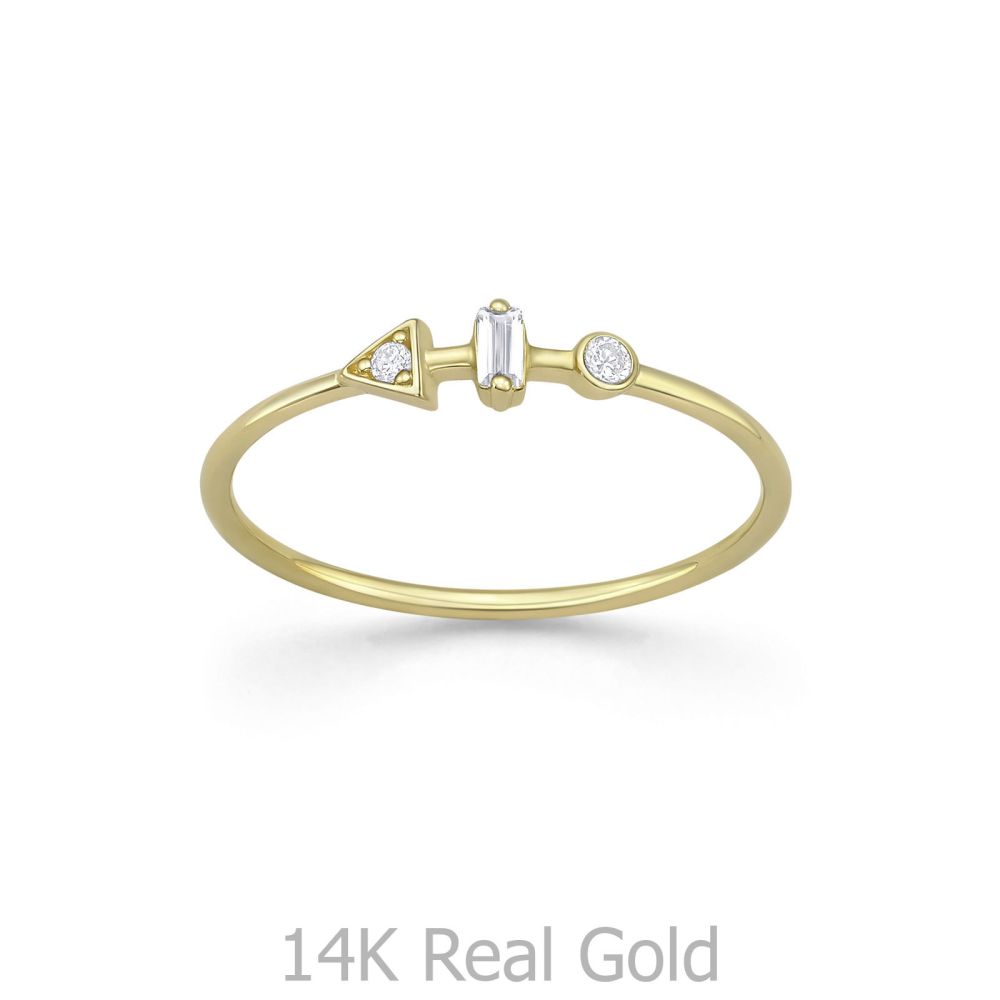 טבעות זהב | טבעת לנשים מזהב צהוב 14 קראט - מיילין