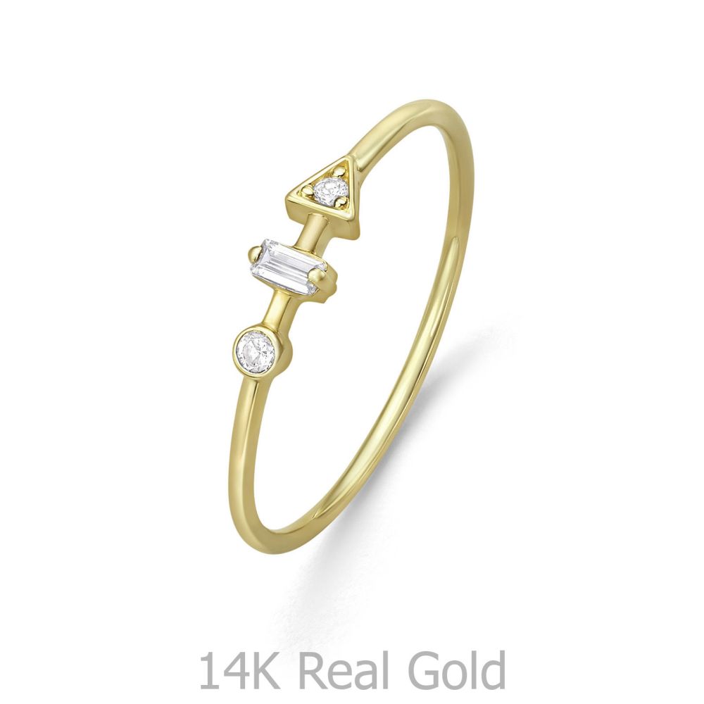 טבעות זהב | טבעת לנשים מזהב צהוב 14 קראט - מיילין