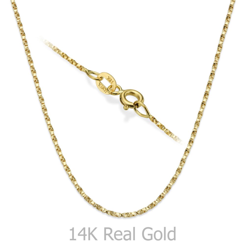שרשראות זהב | שרשרת מסובבת זהב צהוב 14 קראט, 1 מ