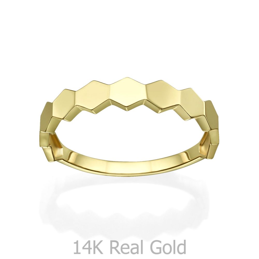 תכשיטי זהב לנשים | טבעת מזהב צהוב 14 קראט - האני
