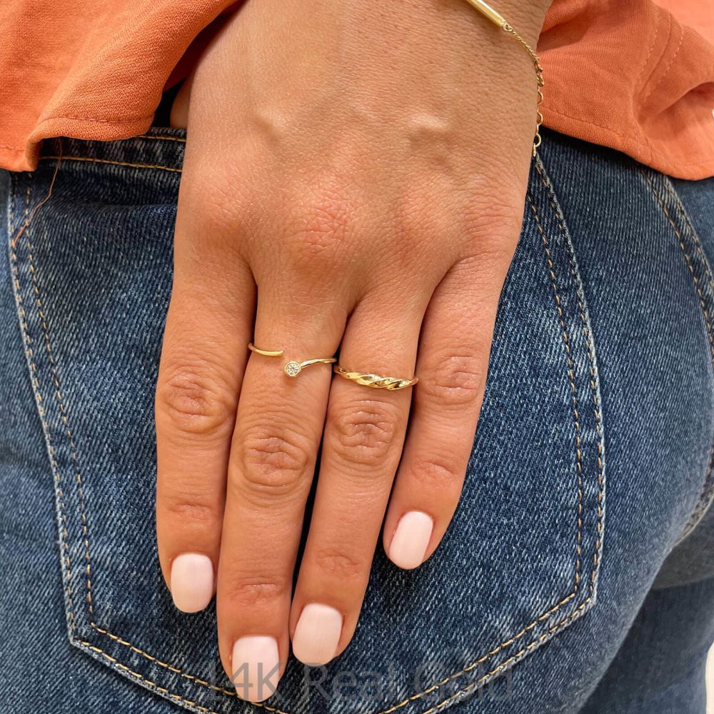 טבעות זהב | טבעת לנשים מזהב צהוב 14 קראט - מיה