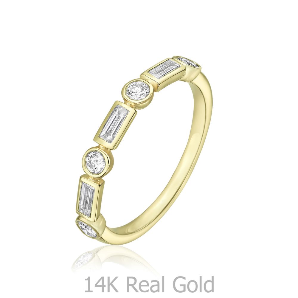 תכשיטי יהלומים | טבעת יהלומים מזהב צהוב 14 קראט - רנה