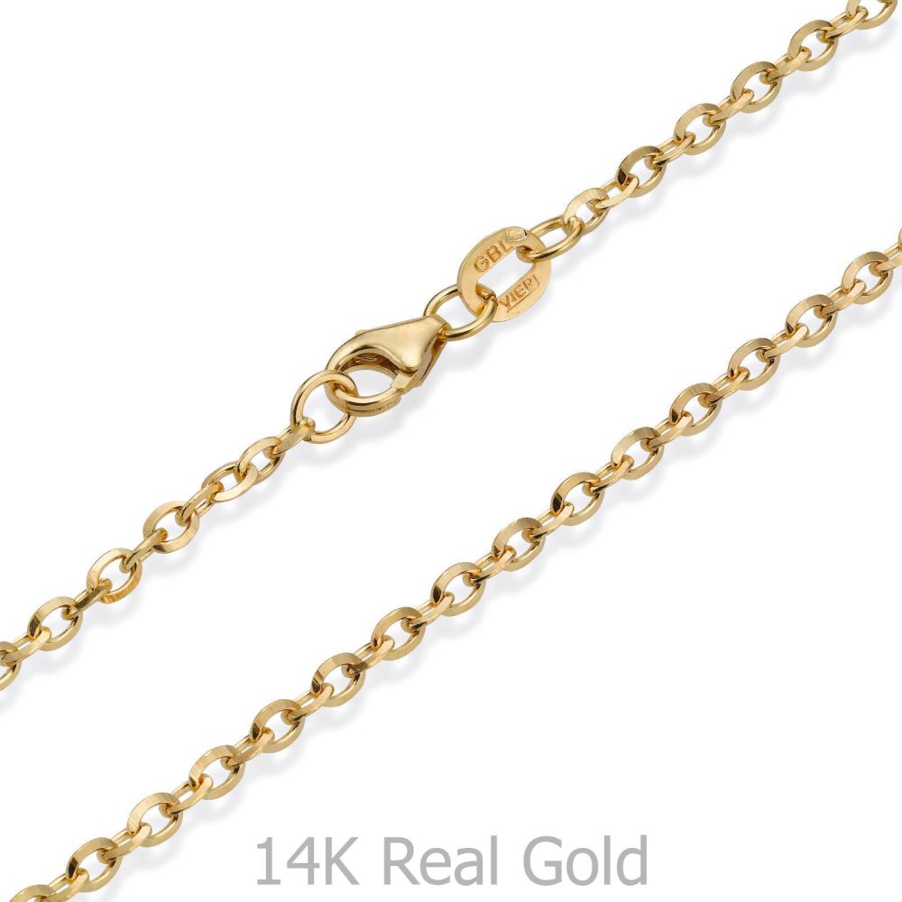 שרשראות זהב | שרשרת רולו זהב צהוב 14 קראט, 2.2 מ