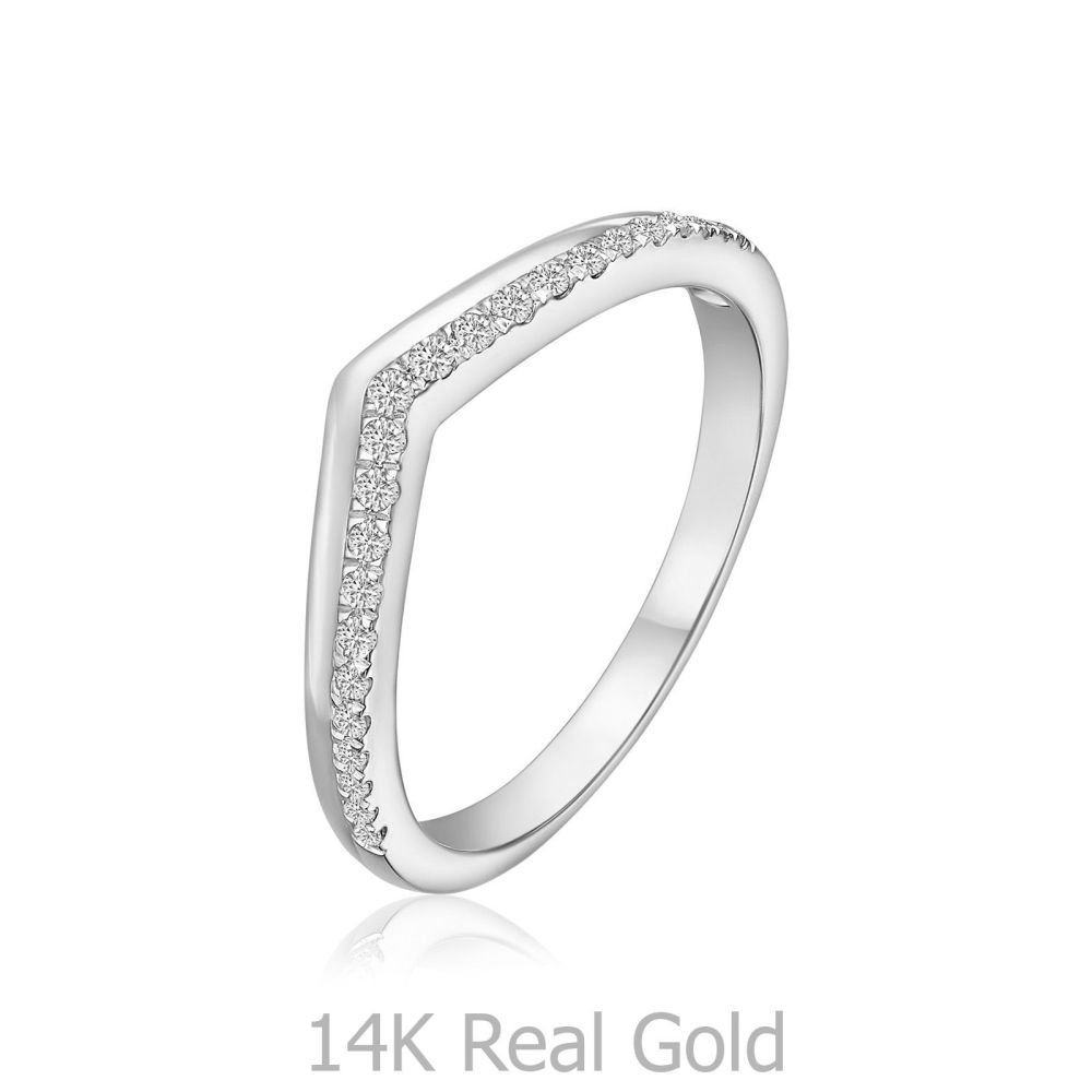 תכשיטי יהלומים | טבעת יהלומים מזהב לבן 14 קראט - ריילי