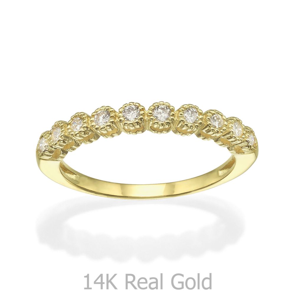 תכשיטי יהלומים | טבעת יהלום מזהב צהוב 14 קראט - איזבל