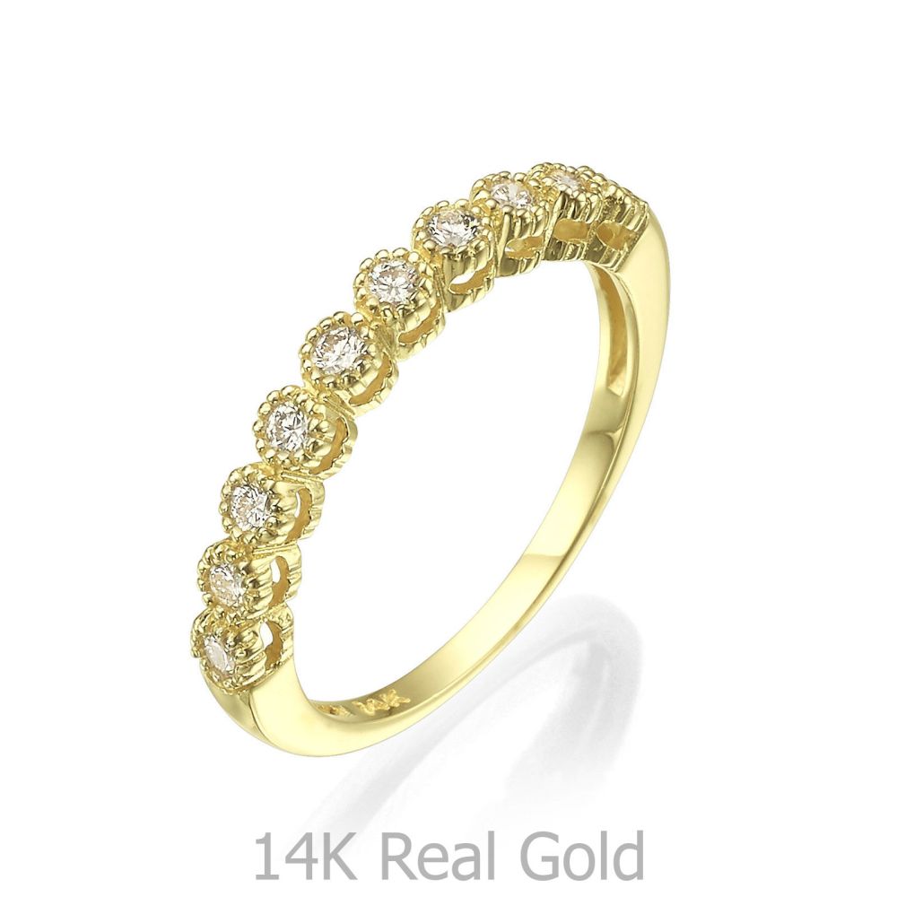 תכשיטי יהלומים | טבעת יהלום מזהב צהוב 14 קראט - איזבל