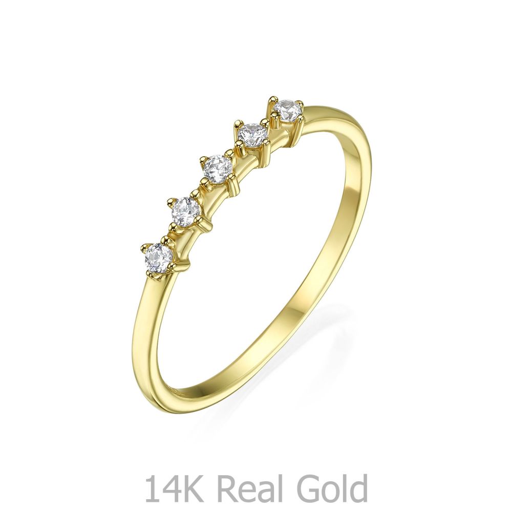 תכשיטי זהב לנשים | טבעת מזהב צהוב 14 קראט - מייגן