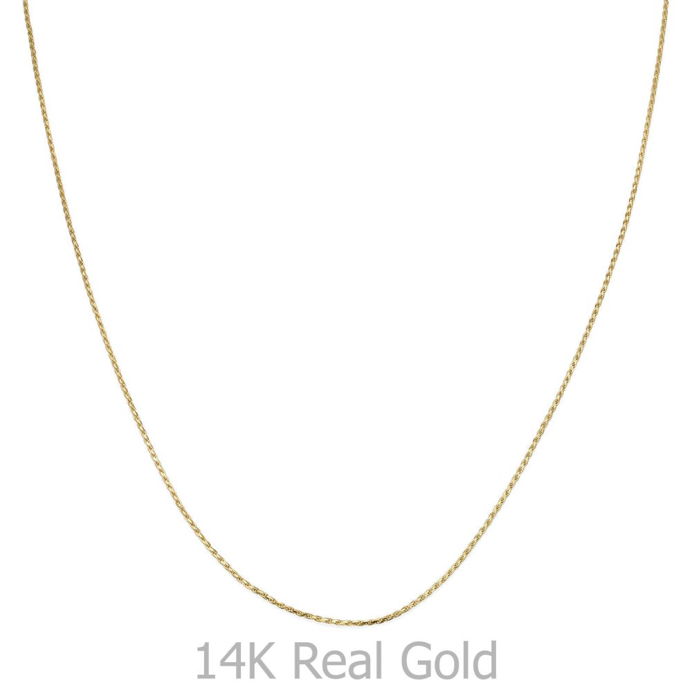 שרשראות זהב | שרשרת חבל זהב צהוב 14 קראט, 1 מ