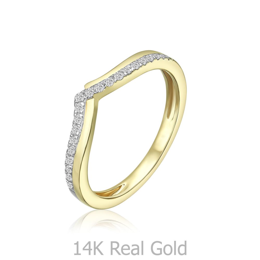 תכשיטי יהלומים | טבעת יהלומים מזהב צהוב 14 קראט - שייה