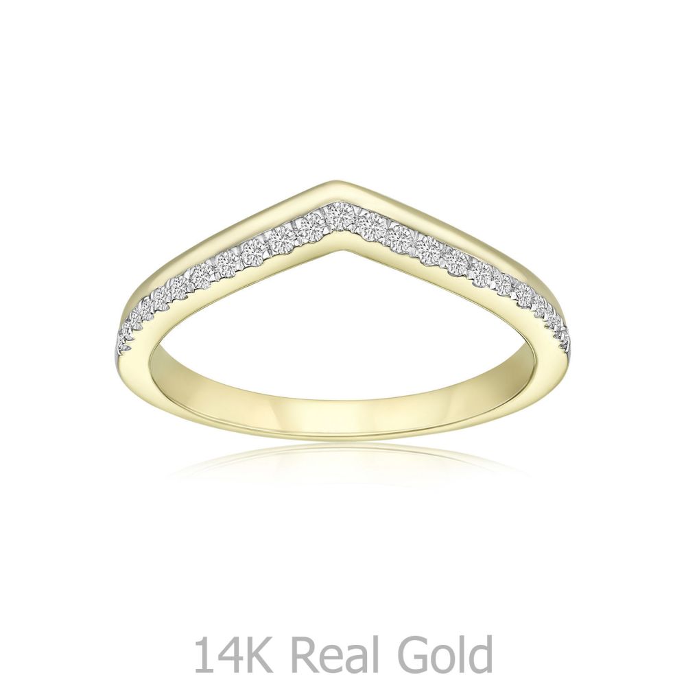תכשיטי יהלומים | טבעת יהלומים מזהב צהוב 14 קראט - ריילי