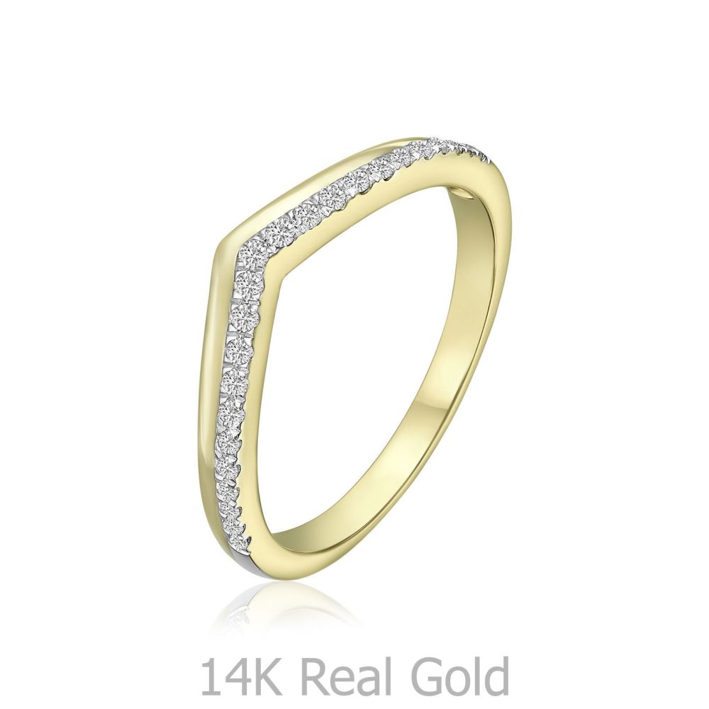 תכשיטי יהלומים | טבעת יהלומים מזהב צהוב 14 קראט - ריילי