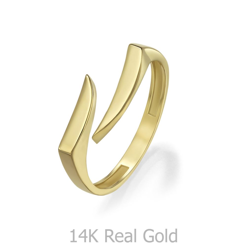 טבעות זהב | טבעת לנשים מזהב צהוב 14 קראט - גייל