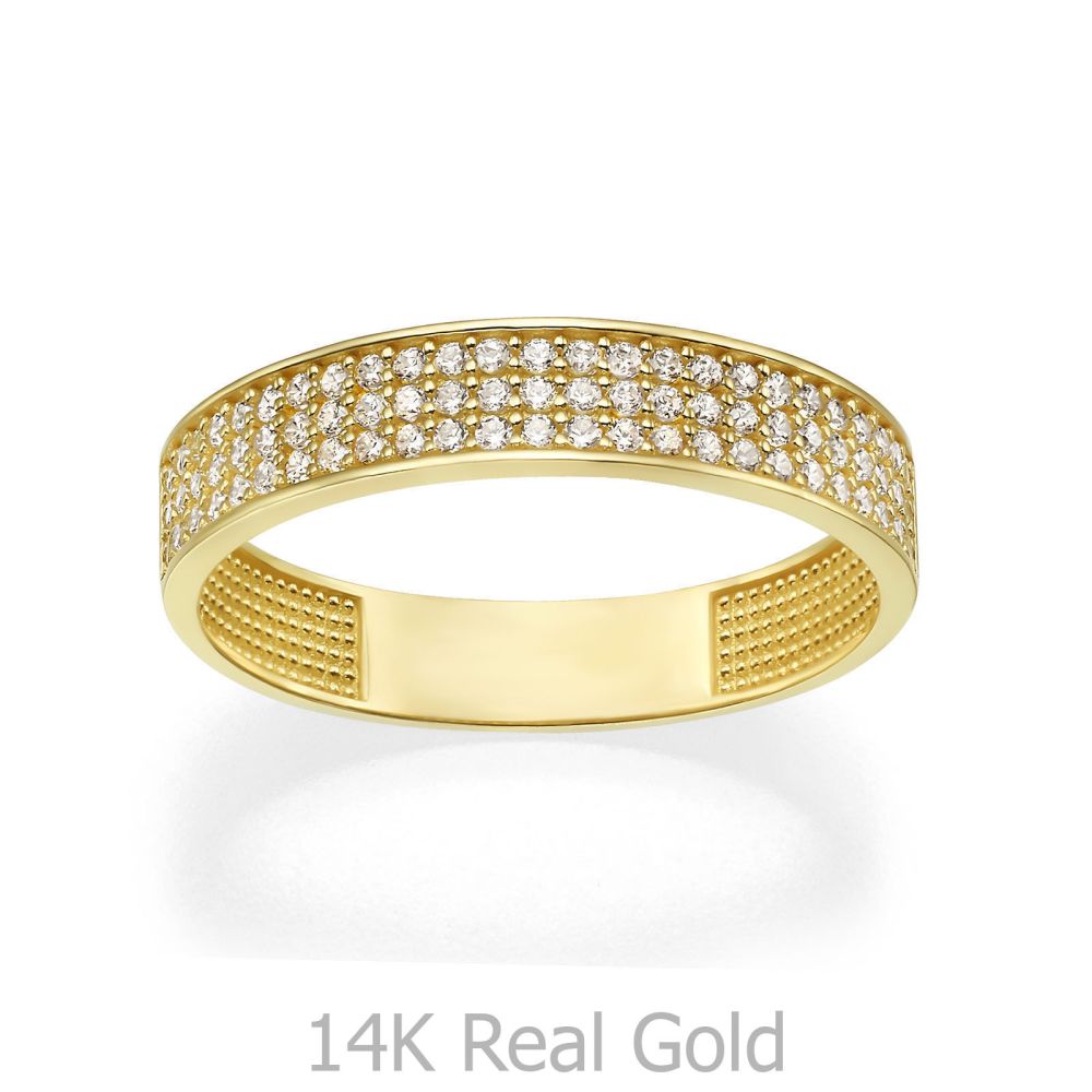 תכשיטי זהב לנשים | טבעת מזהב צהוב 14 קראט - קלייר