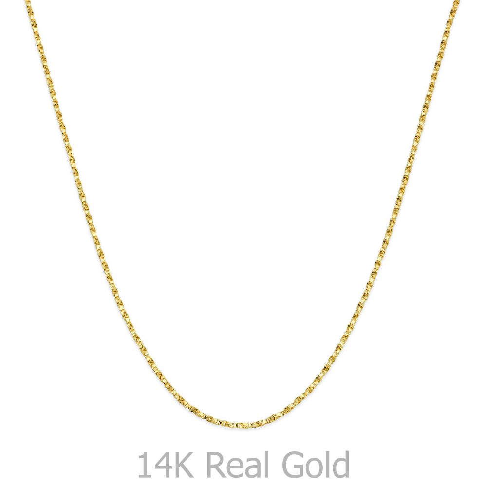 שרשראות זהב | שרשרת מסובבת זהב צהוב 14 קראט, 0.6 מ