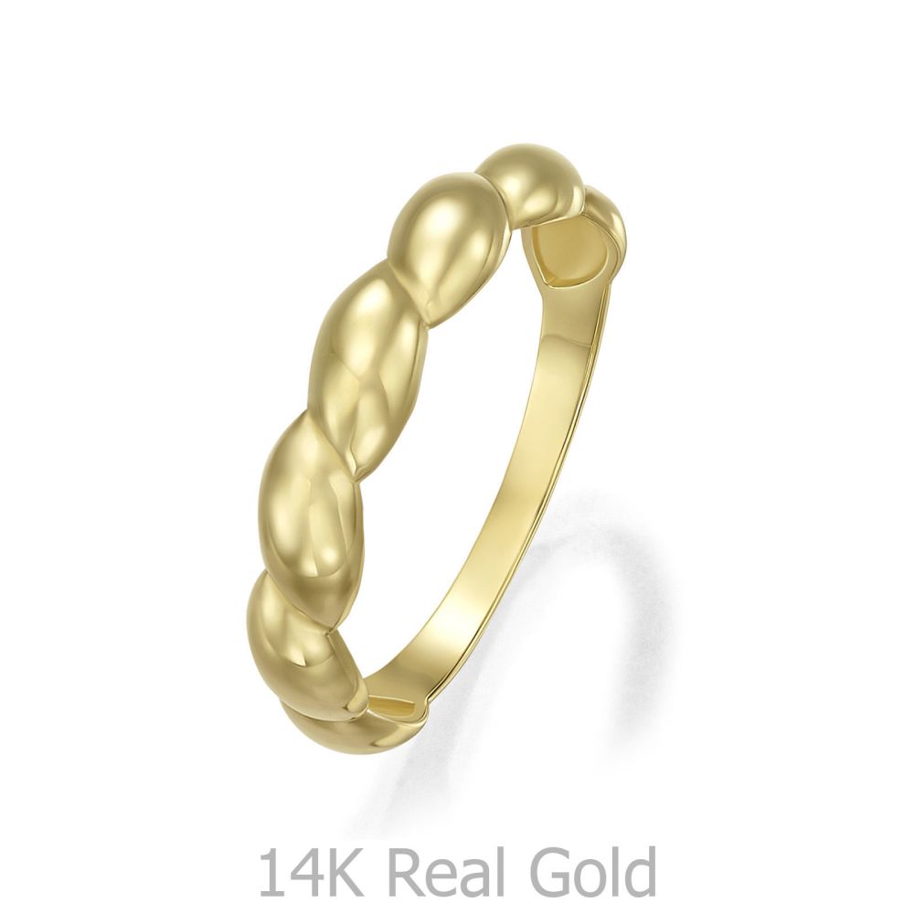 טבעות זהב | טבעת לנשים מזהב צהוב 14 קראט - סטייסי