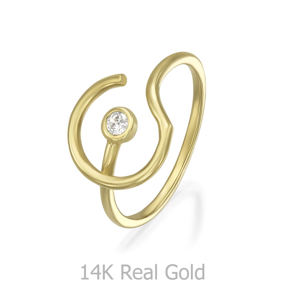 טבעות זהב | טבעת לנשים מזהב צהוב 14 קראט - יוניק