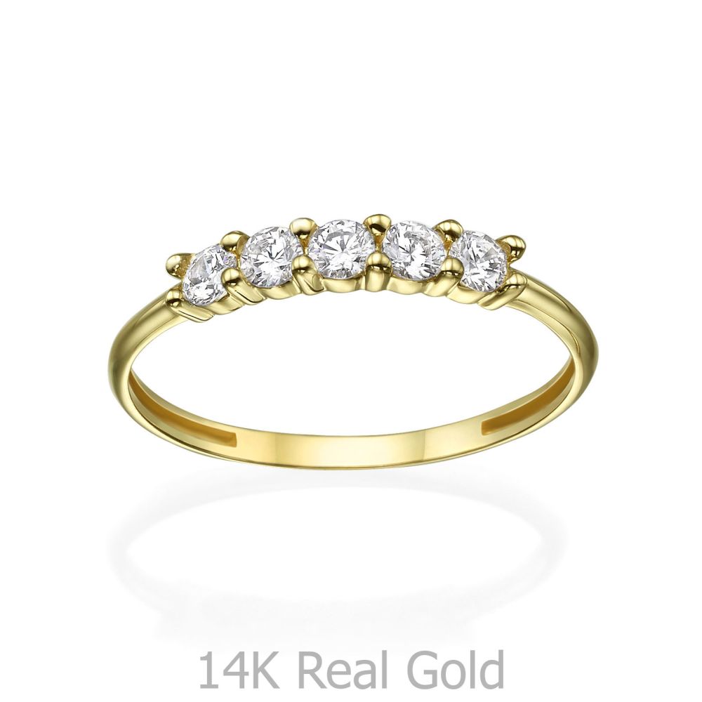 תכשיטי זהב לנשים | טבעת מזהב צהוב 14 קראט - סופיה