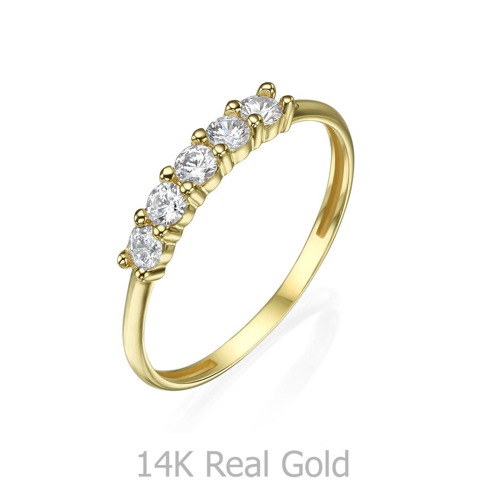 תכשיטי זהב לנשים | טבעת מזהב צהוב 14 קראט - סופיה