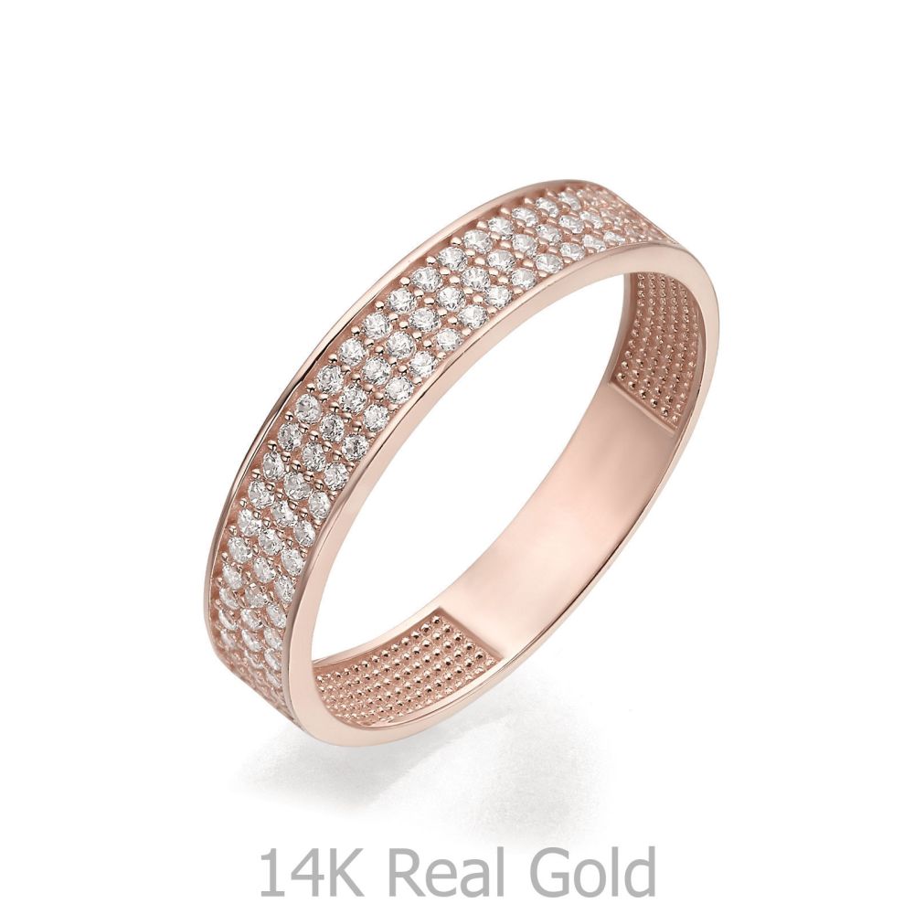 תכשיטי זהב לנשים | טבעת מזהב ורוד 14 קראט - קלייר