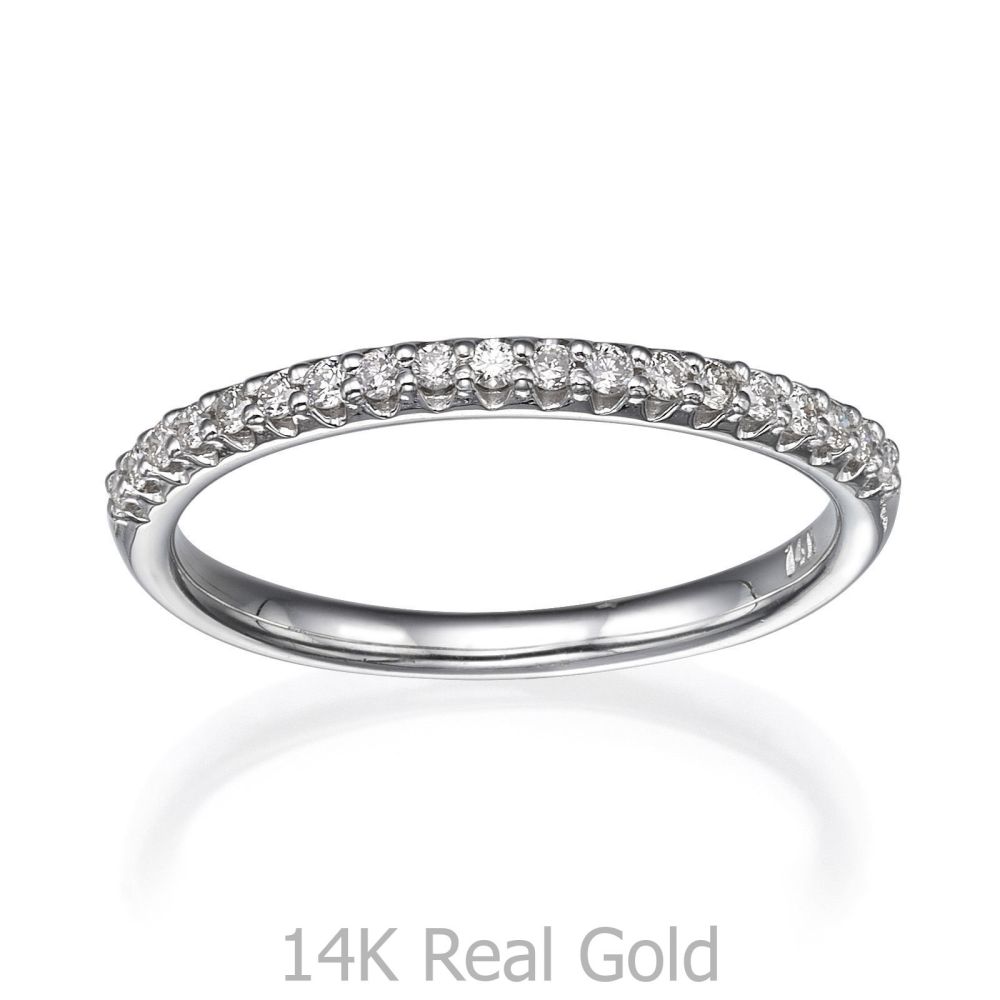 תכשיטי יהלומים | טבעת יהלום מזהב לבן 14 קראט - נסיכת הקרח